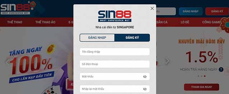 Làm thế nào để đăng ký tài khoản tại SIN88?